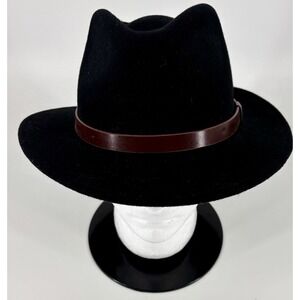 Brixton Men's Messer Fedora Hat Black 100% Wool Size‎ 7.25 (58cm) Medium Boho